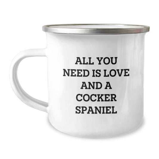 Cute Cocker Spaniel Dog Camping Mug Gifts from Men to Friends for Christmas - Image 1