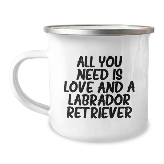 Labrador Retriever Dog Christmas Unique Gifts from Friends - All You Need Is Love And A Labrador Retriever Funny Quote Camping Mug for Men Women Family - Image 1