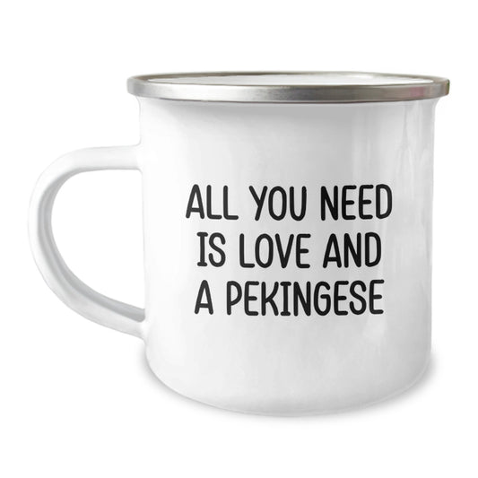 Funny Pekingese Dog Camping Mugs Gifts from Men Friends to Women Pekingese Dog Owners, Christmas Unique Gifts - Image 1