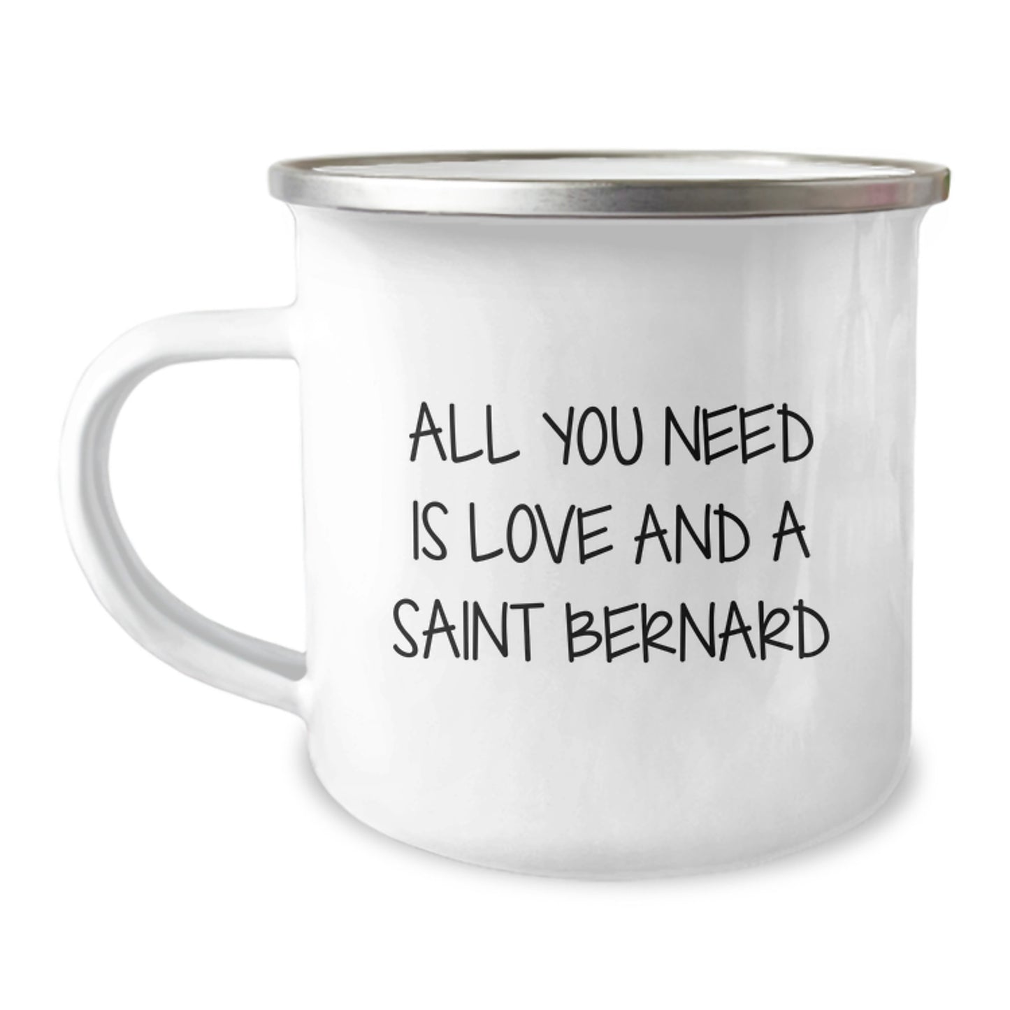 Love Saint Bernard Dog, Gifts from Friends and Family for Graduation Unique Gifts, 12 oz Camping Mug - Image 1
