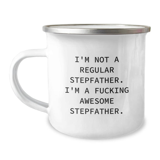 Unique Funny Stepfather Gifts for Him, Christmas Unique Gifts from Friends to Family Awesome Stepfather Camping Mug - Image 1