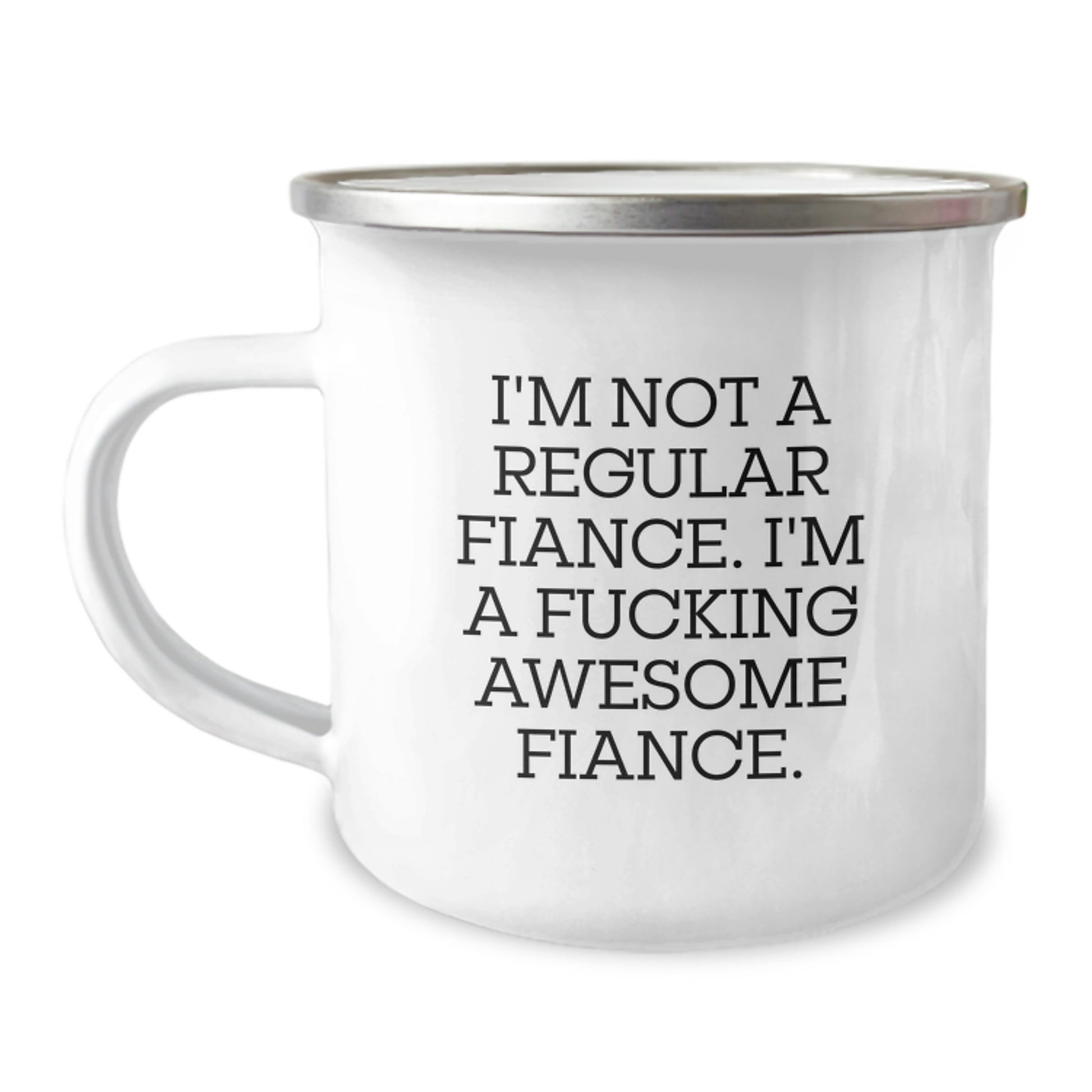 Funny Fiance Gifts for Him, Camping Mug with Inspirational Quote, Unique Christmas Memorable Presents from Men to Fiance - Image 1