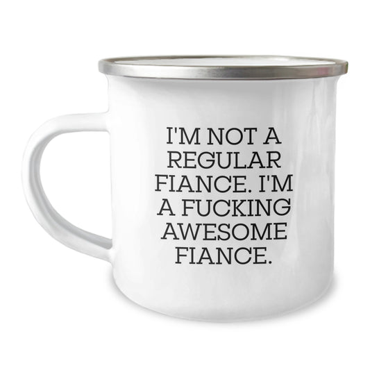 Funny Fiance Gifts for Him, Camping Mug with Inspirational Quote, Unique Christmas Memorable Presents from Men to Fiance - Image 1