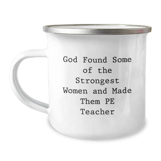 Funny Inspirational Gifts from Men to PE Teacher Camping Mug for Christmas Unique Presents - Image 1