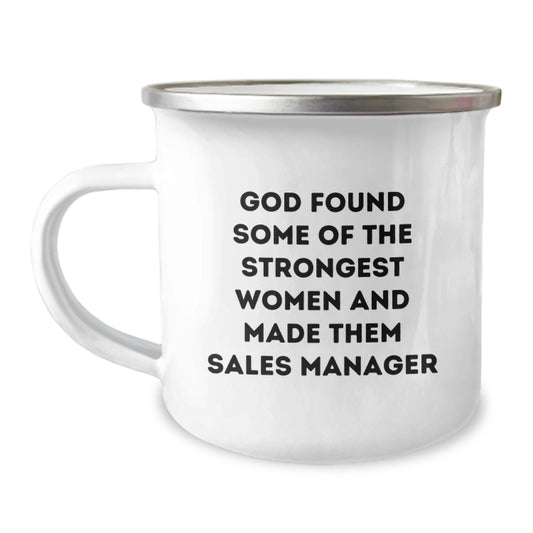 Gifts from Family for Sales Manager Graduation, Funny Quote, Camping Mug, 12 oz Stainless Steel - Image 1