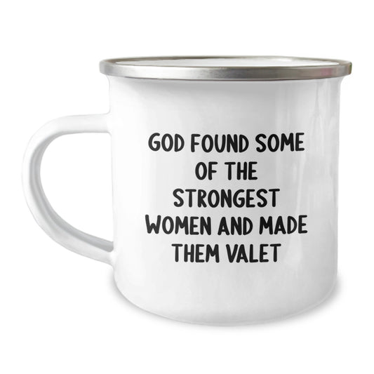 Funny Valet Gifts from Men, Unique Camping Mug for Strong Women, Graduation Unique Gifts - Image 1