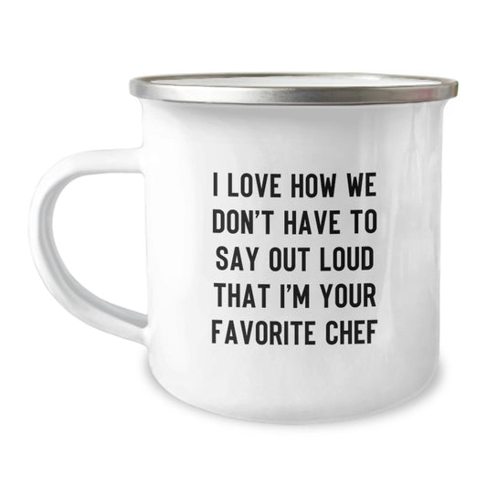 Funny Chef Gifts from Mom for Favorite Chef Graduation Unique Mug, 12 oz Stainless Steel with Enamel Finish, Perfect for Camping - Image 1