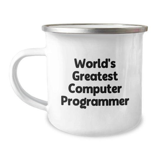 Funny Gifts from Men, World's Greatest Computer Programmer Quote, Computer Programmer Camping Mug for Friends and Family - Unique Mother's Day Unique Gifts - Image 1
