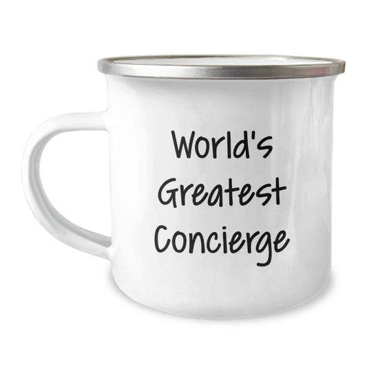 Funny World's Greatest Concierge Gifts for Men, Unique Camping Mug Gifts from Friends for Graduation - Image 1
