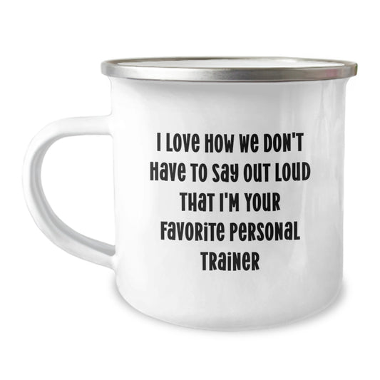 Personal Trainer Gifts Funny Quote Camping Mug, 12 oz Stainless Steel, Gifts from Friends for Favorite Personal Trainer, Unique Graduation Present - Image 1