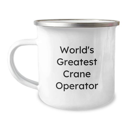 Funny Crane Operator Gifts for Men - World's Greatest Dad Camping Mug, Father's Day Unique Gifts from Men to Crane Operator Friends - Image 1