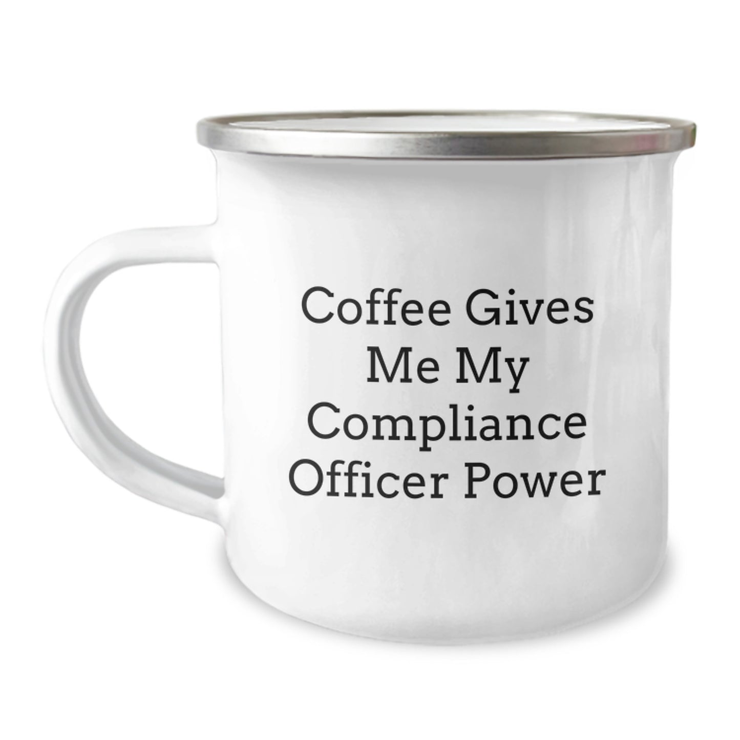 Funny Compliance Officer Gifts for Men, 'Coffee Gives Me My Compliance Officer Power' Camping Mug, Christmas Unique Gift for Friends, Coworkers, Family, Compliance Officer Love - Image 1