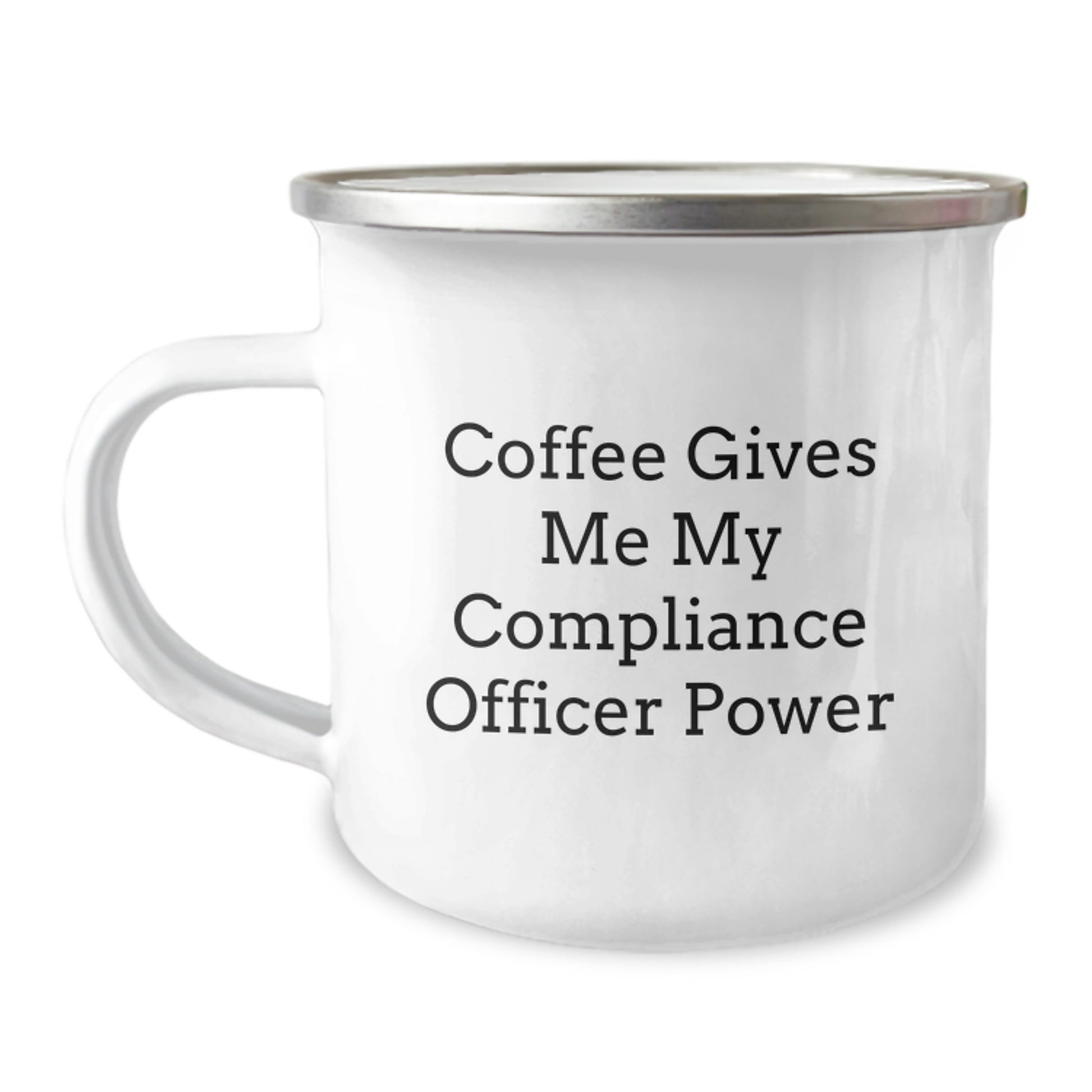 Funny Compliance Officer Gifts for Men, 'Coffee Gives Me My Compliance Officer Power' Camping Mug, Christmas Unique Gift for Friends, Coworkers, Family, Compliance Officer Love - Image 1