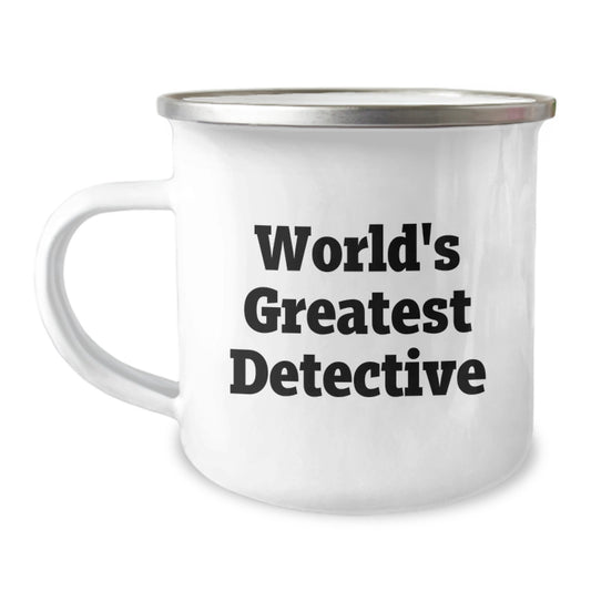 Funny Detective Gifts from Men to World's Greatest Dad on Father's Day Unique Camping Mugs, Detective Quotes - Image 1