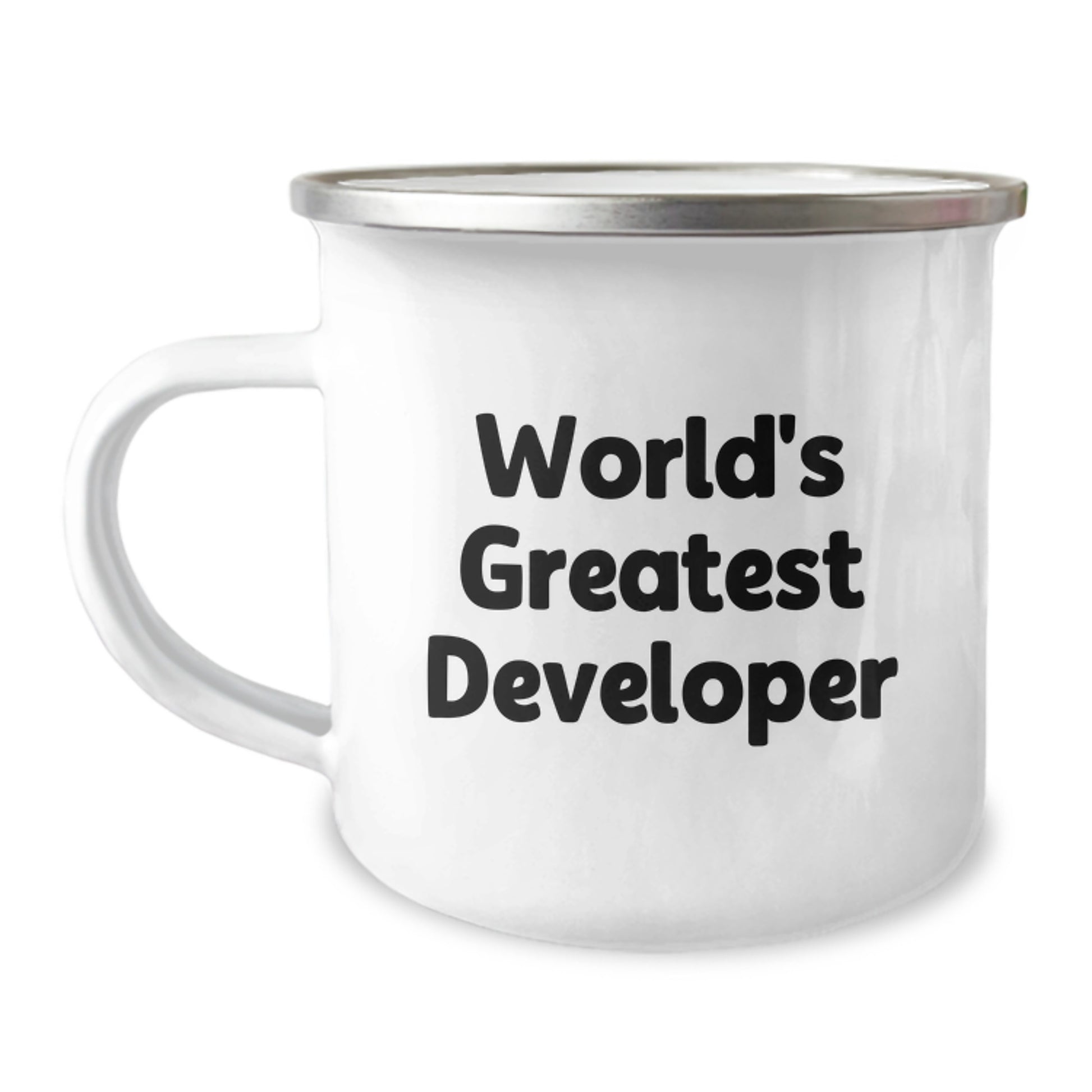 Funny Quote Developer Gifts from Mom - World's Greatest Developer Camping Mug for Men, Unique Mother's Day Unique Gifts for Developer Friends and Family - Image 1