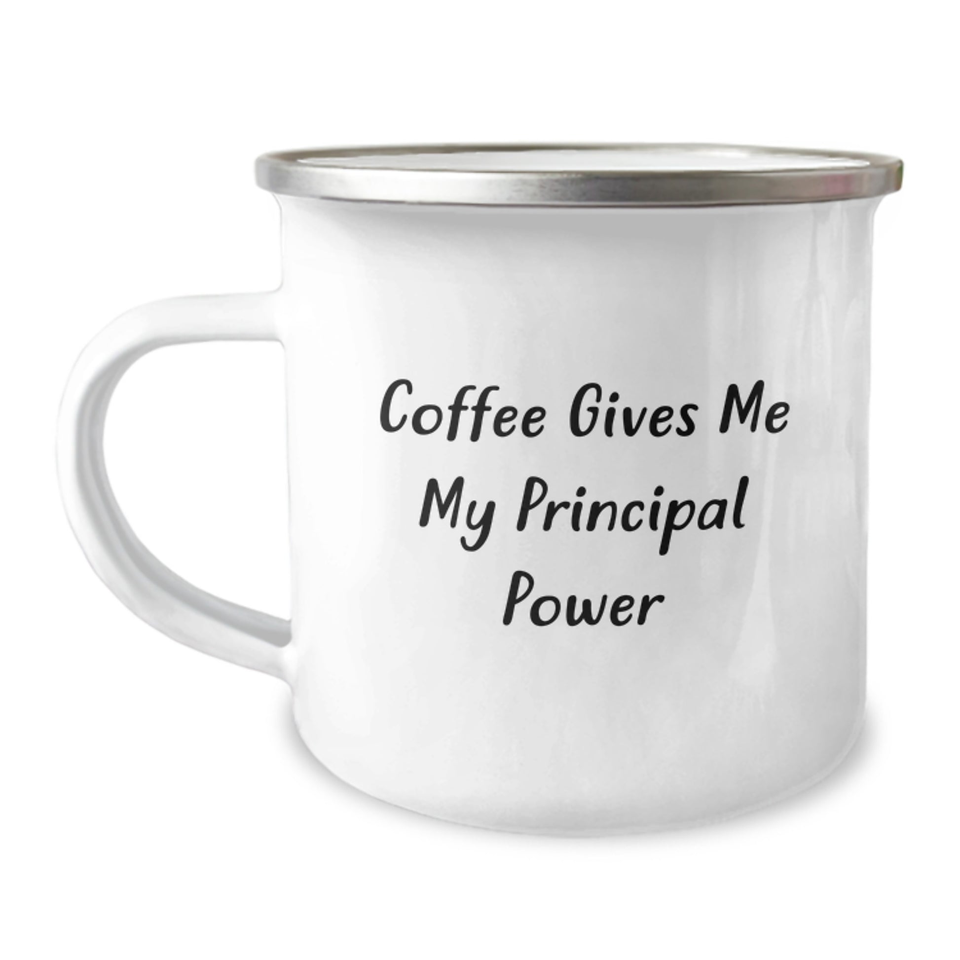 Funny Principal Gifts for Him - Camping Mug with Coffee Gives Me My Power - Graduation Unique Ideas from Friends to Principal - Image 1