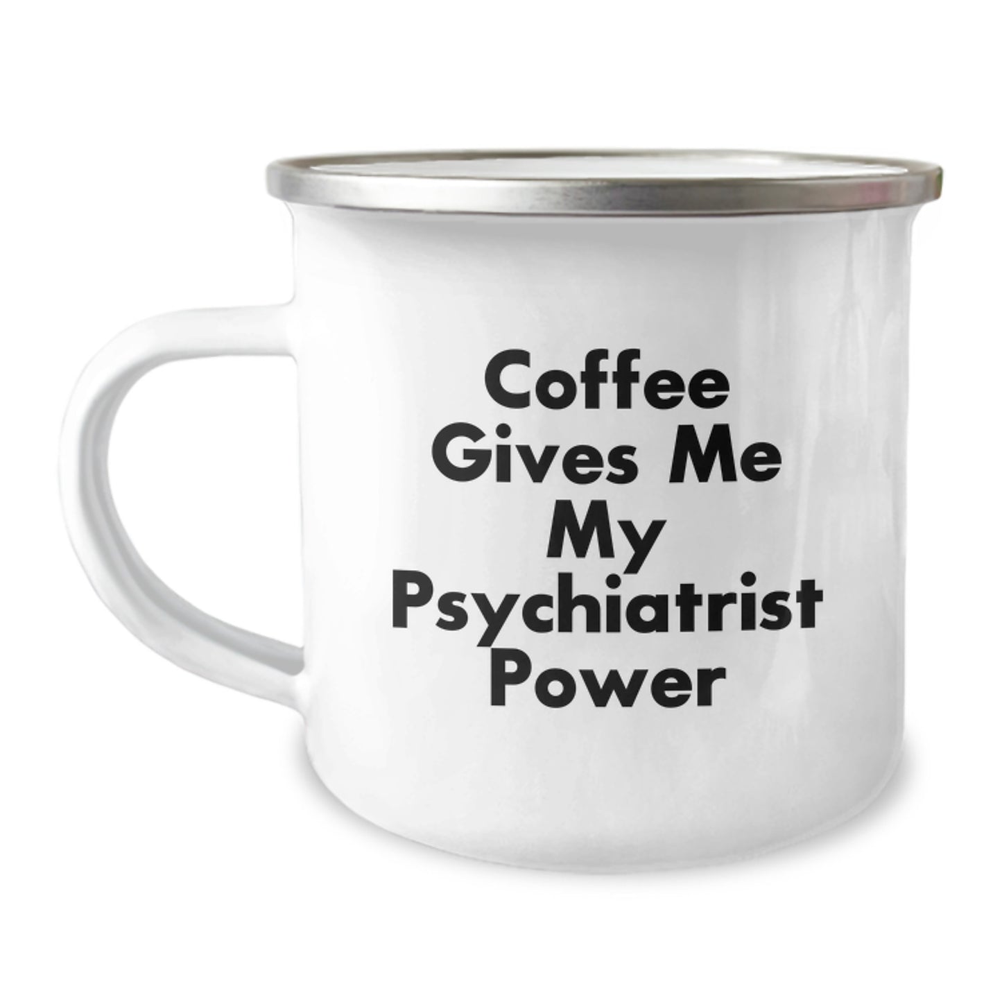 Funny Psychiatrist Gifts from Friends, Unique Graduation Mugs for Men, Coffee Lovers' Power, 'Coffee Gives Me My Psychiatrist Power' - Image 1
