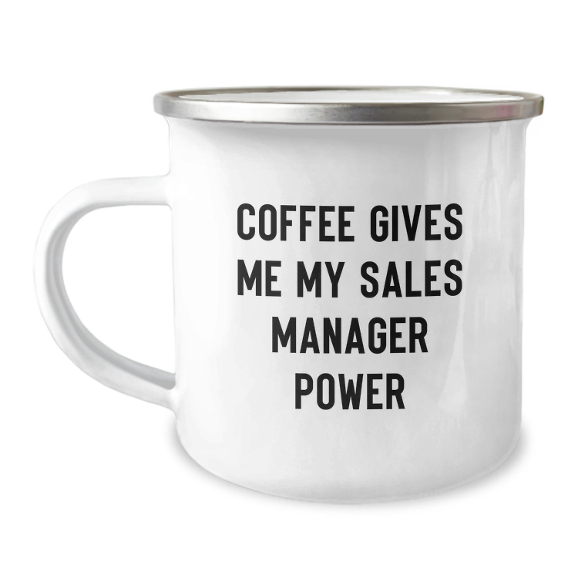 Funny Sales Manager Gifts from Men - Coffee Gives Me My Sales Manager Power - Christmas Unique Gifts for Sales Manager - Stainless Steel Camping Mug - Image 1