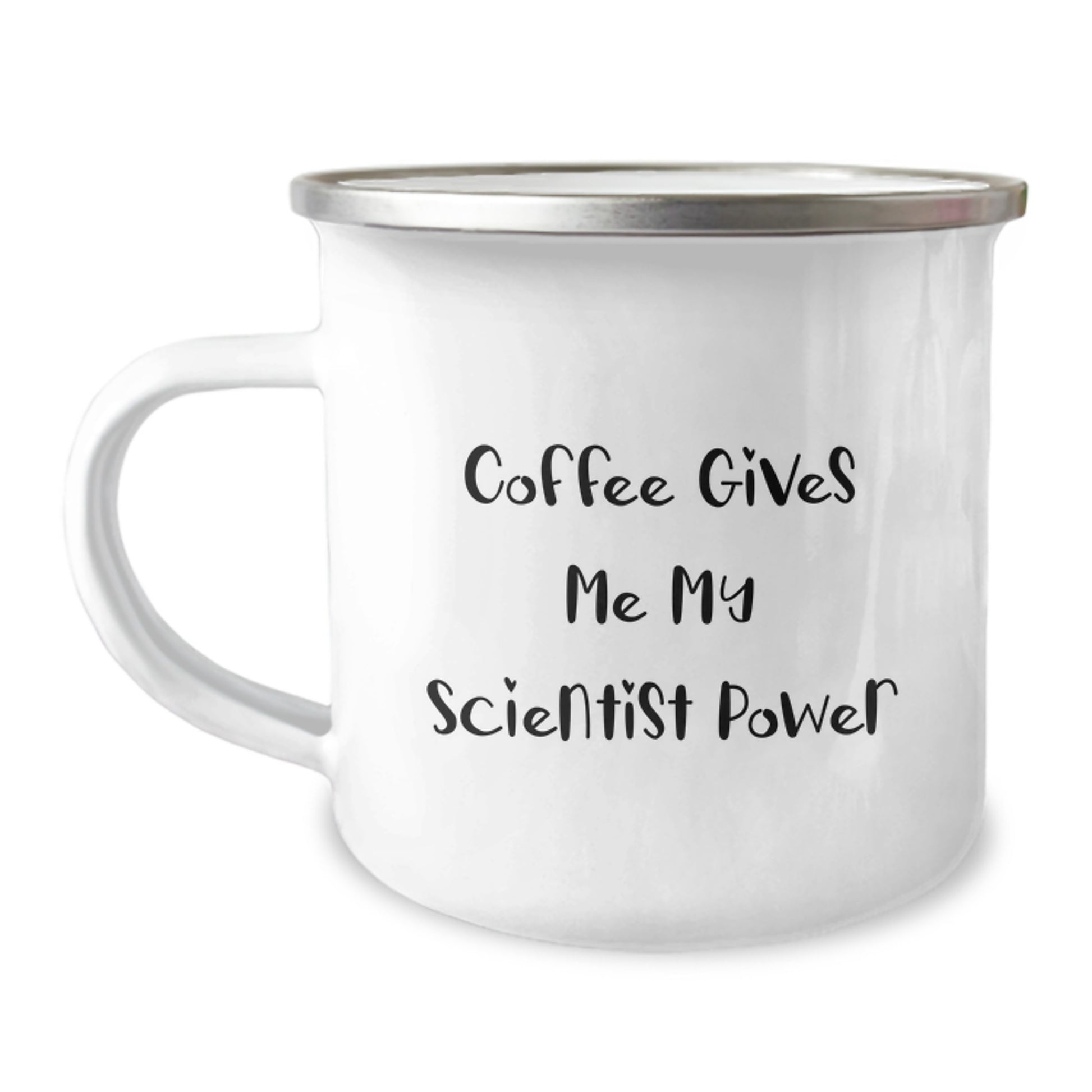 Funny Scientist Gifts for Men - Camping Mug, Coffee Gives Me My Scientist Power Quote, Christmas Unique Gifts from Friends or Family - Image 1