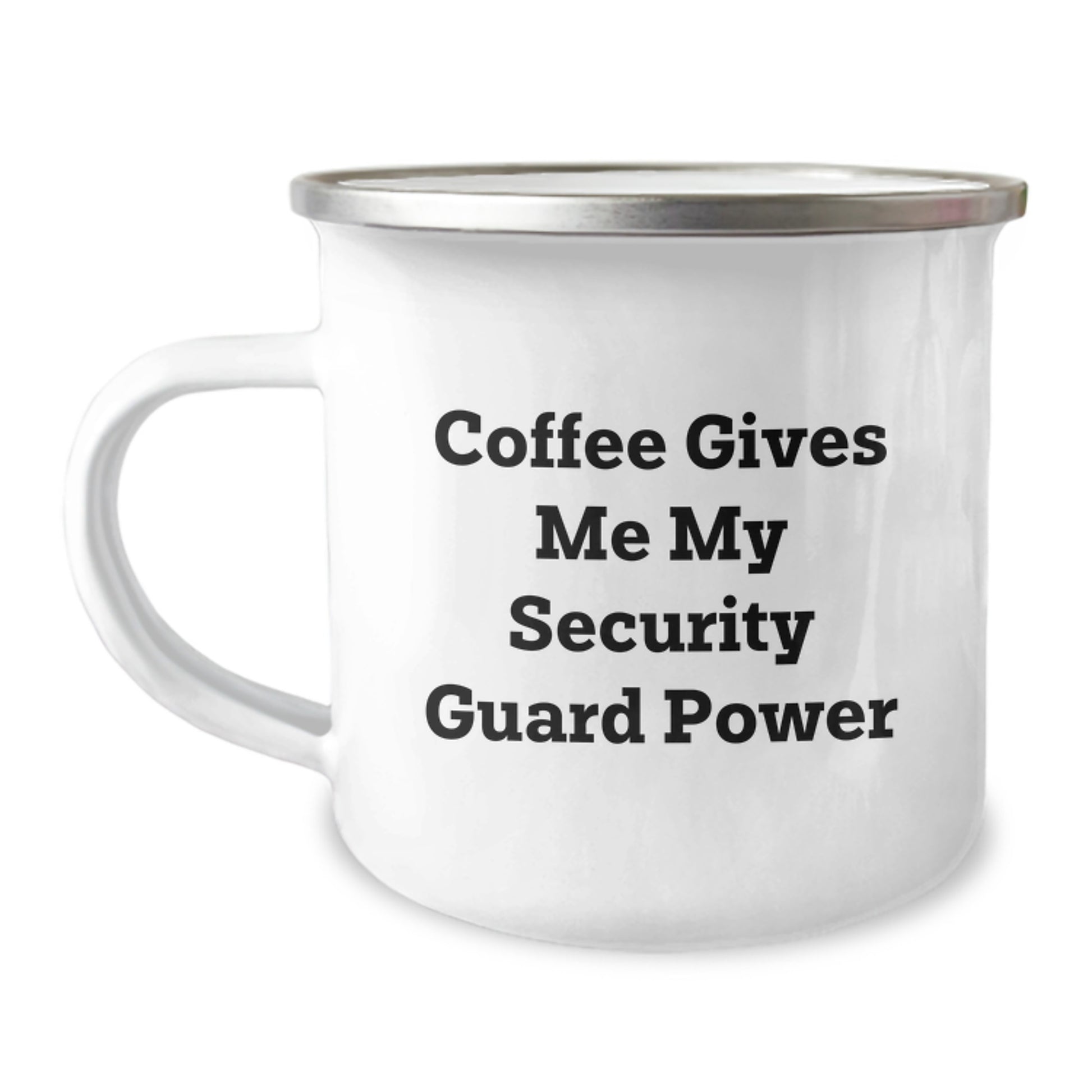 Funny Security Guard Gifts from Friends, Funny Security Guard Graduation Unique Gifts for Men, Coffee Gives Me My Security Guard Power Stainless Steel Camping Mug - Image 1