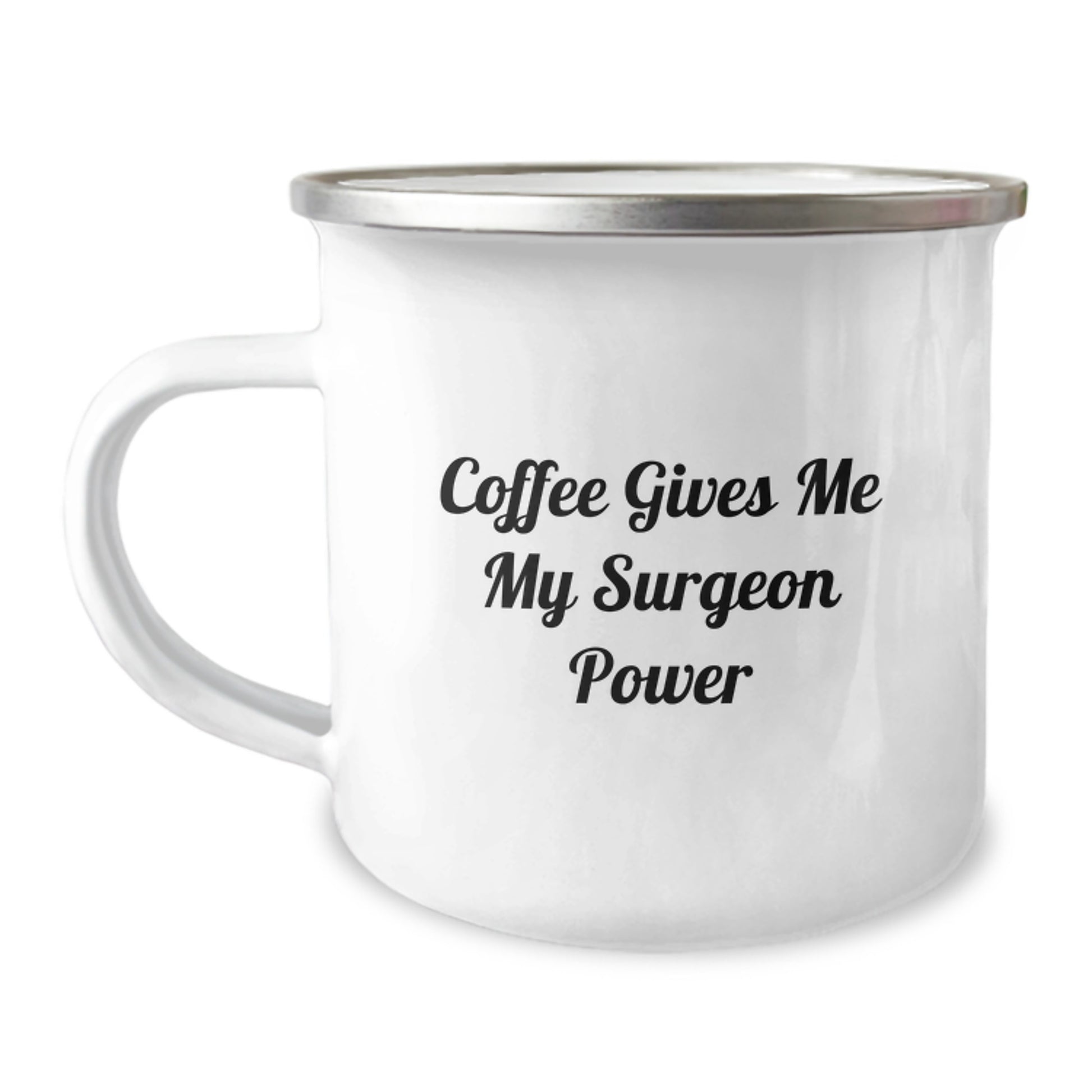 Funny Surgeon Gifts from Friends - 'Coffee Gives Me My Surgeon Power' Camping Mug for Surgeon Graduation Unique Gifts - Image 1