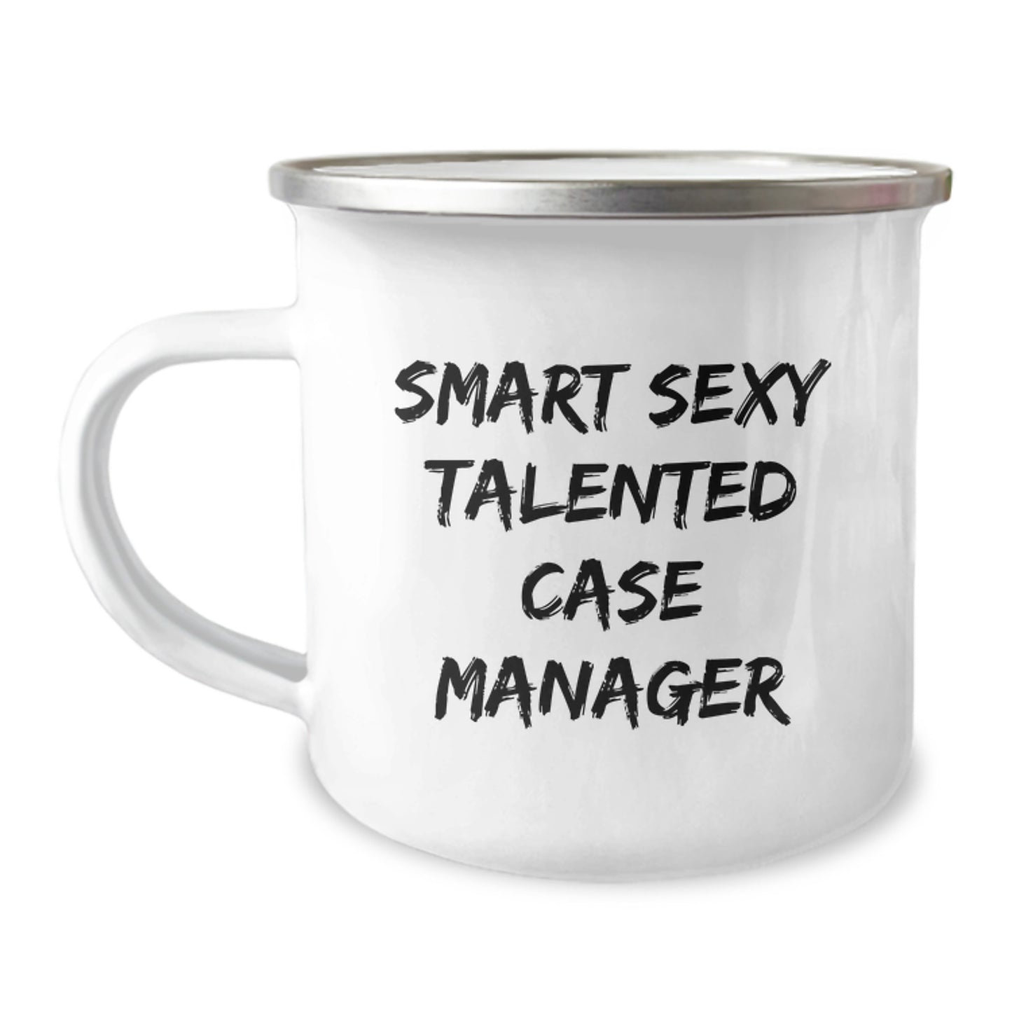 Funny Case Manager Gifts from Men, Christmas Unique Gifts for Case Managers, Camping Mug with Smart Sexy Talented Quote - Image 1