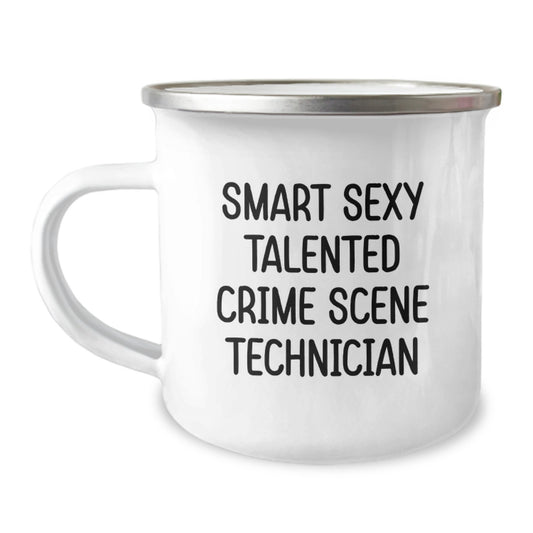 Funny Crime Scene Technician Gifts for Men, 'Smart Sexy Talented' Humorous Camping Mug for Graduation Unique Presents, Gifts from Family to Crime Scene Technician - Image 1