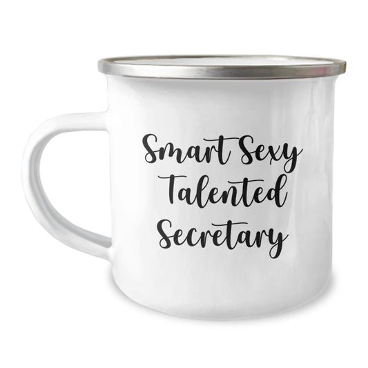 Smart Sexy Talented Secretary Gifts, Funny Camping Mug for Secretary, Graduation Unique Gifts from Friends - Image 1