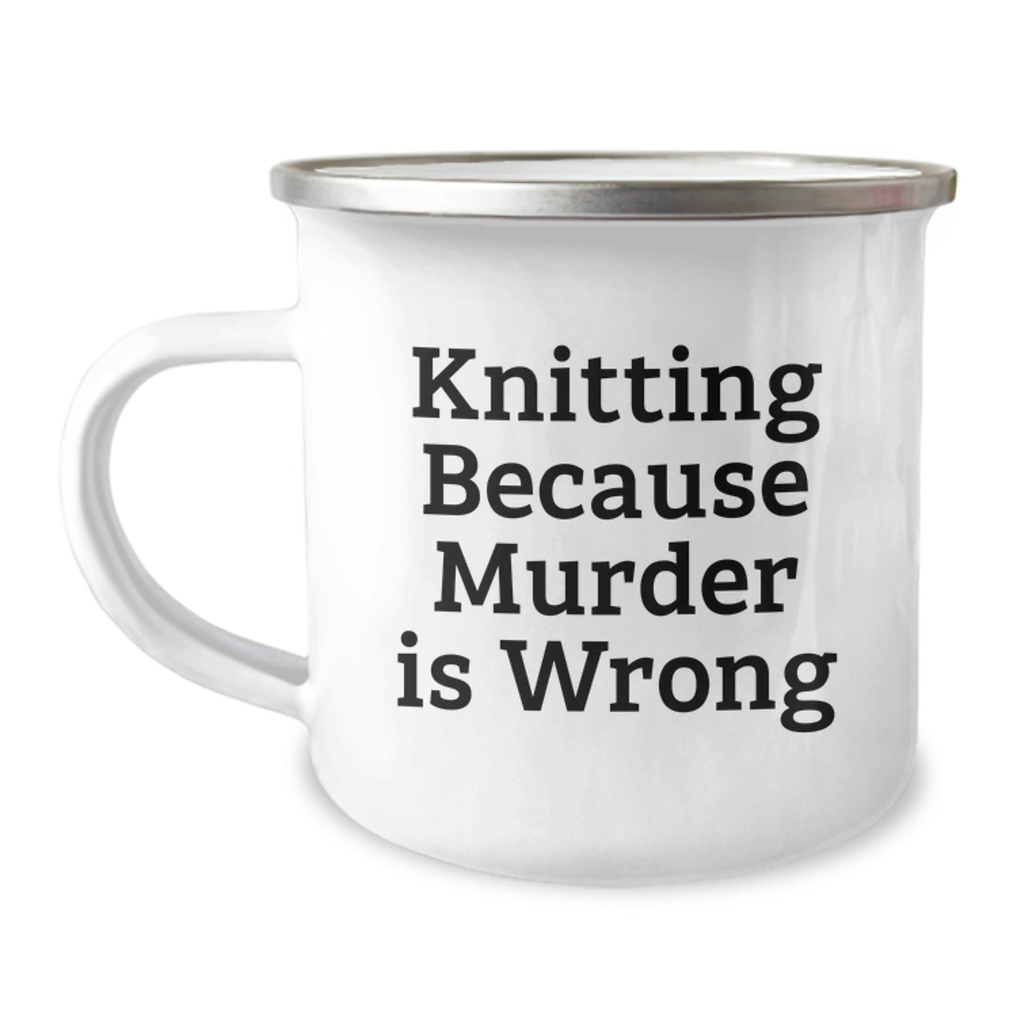 Funny Knitting Gifts for Women, Knitting Because Murder Is Wrong, Birthday Unique Gifts from Friend - Image 1