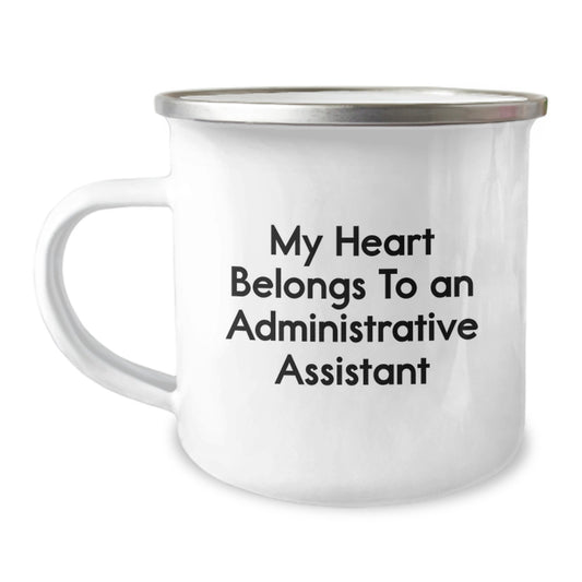 Funny Administrative Assistant Camping Mug, Gifts from Men to Women Coworkers, Birthday Unique Presents for Office Assistant - Image 1