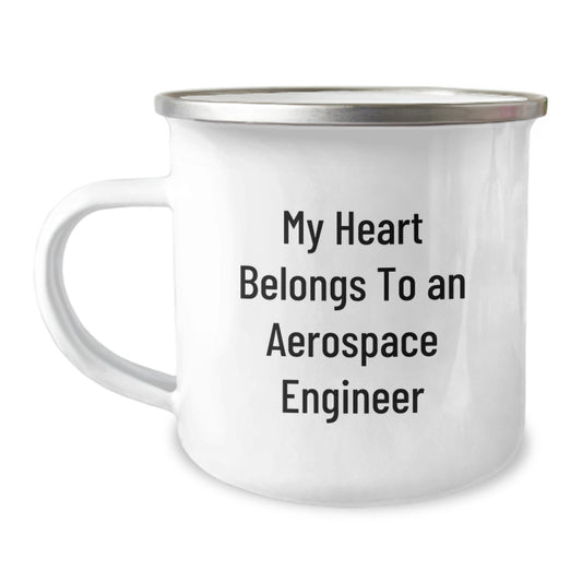 Funny Aerospace Engineer Gifts - My Heart Belongs To An - Camping Mug For Men Women Friends Coworkers Family Birthday Unique Presents - Image 1