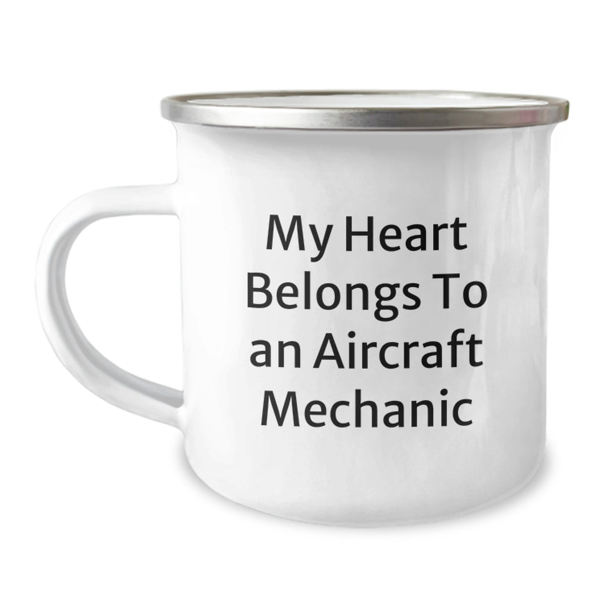 Funny Gifts from Friends for the Amazing Aircraft Mechanic Men in Your Life, My Heart Belongs To An Aircraft Mechanic Christmas Unique Mugs, Aircraft Mechanic Camping Mug - Image 1