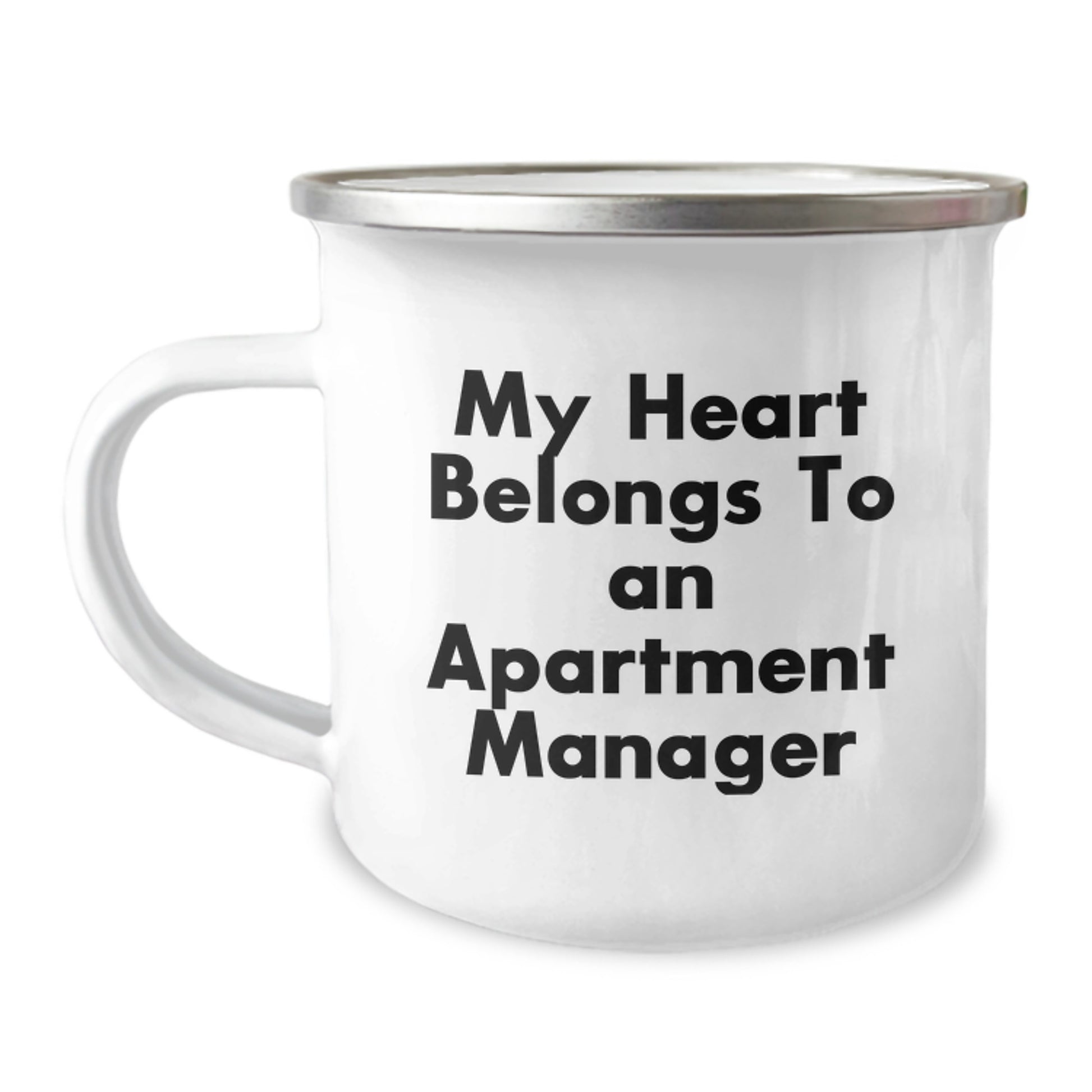 Funny Apartment Manager Gifts - 'My Heart Belongs To An Apartment Manager' Camping Mug, Christmas Unique Gifts for Men, Women, Coworkers, Family from Friends - Image 1