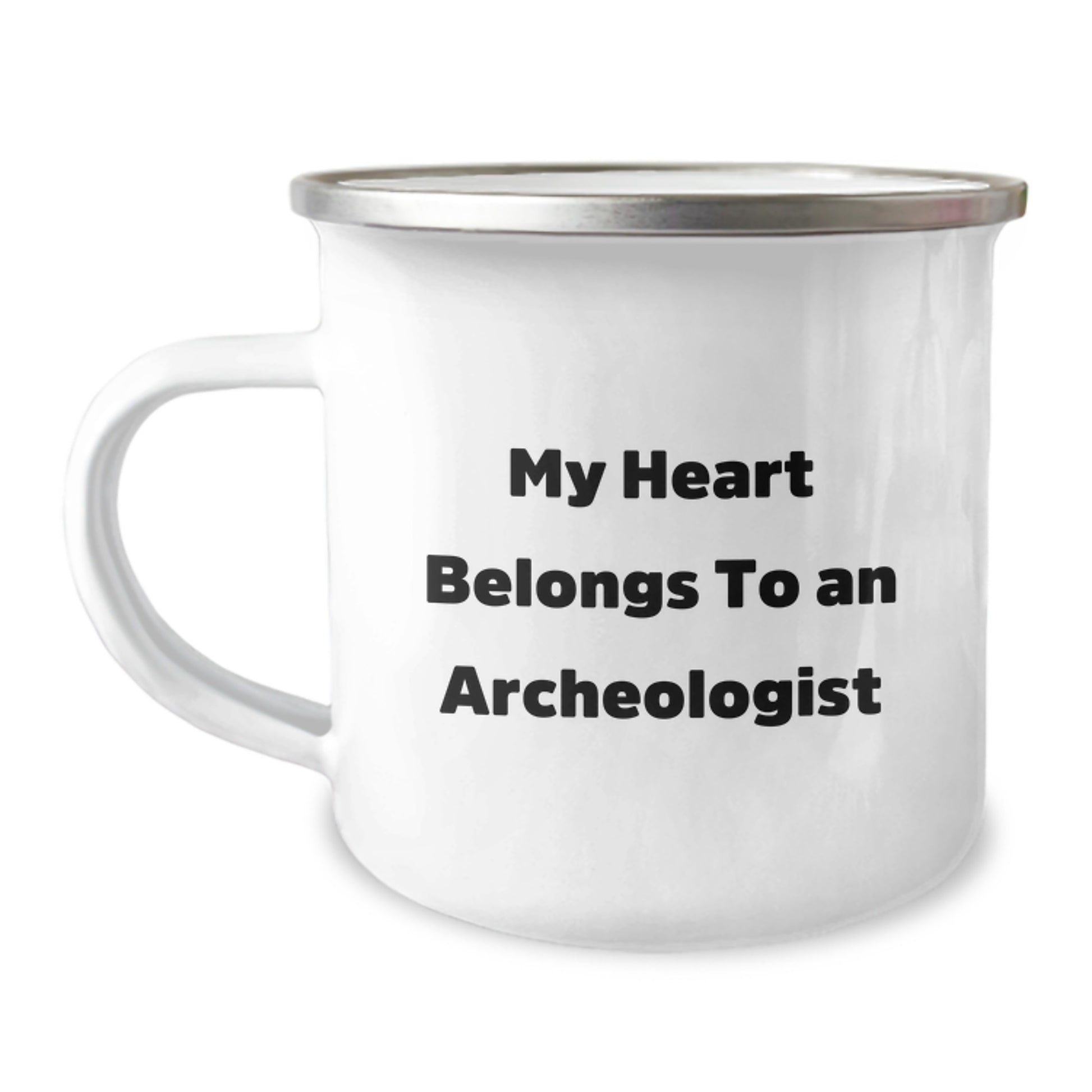 Gifts for Archeologists, Funny Quote 'My Heart Belongs' Camping Mug for Christmas Unique Gifts from Friends & Family - Image 1