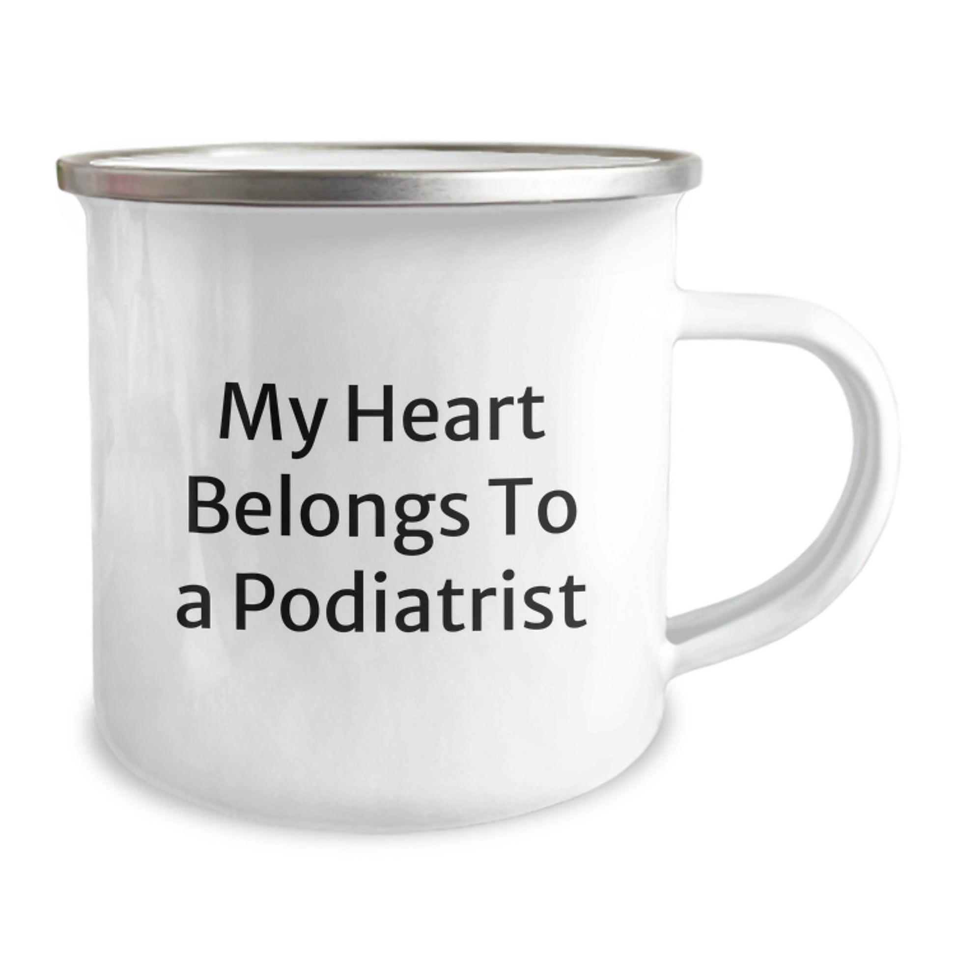 Funny Podiatrist Gifts from Family Members, Unique Christmas Unique Gifts for Podiatrist Friends, Camping Mug with Quirky Quote 'My Heart Belongs To A Podiatrist' - Image 2