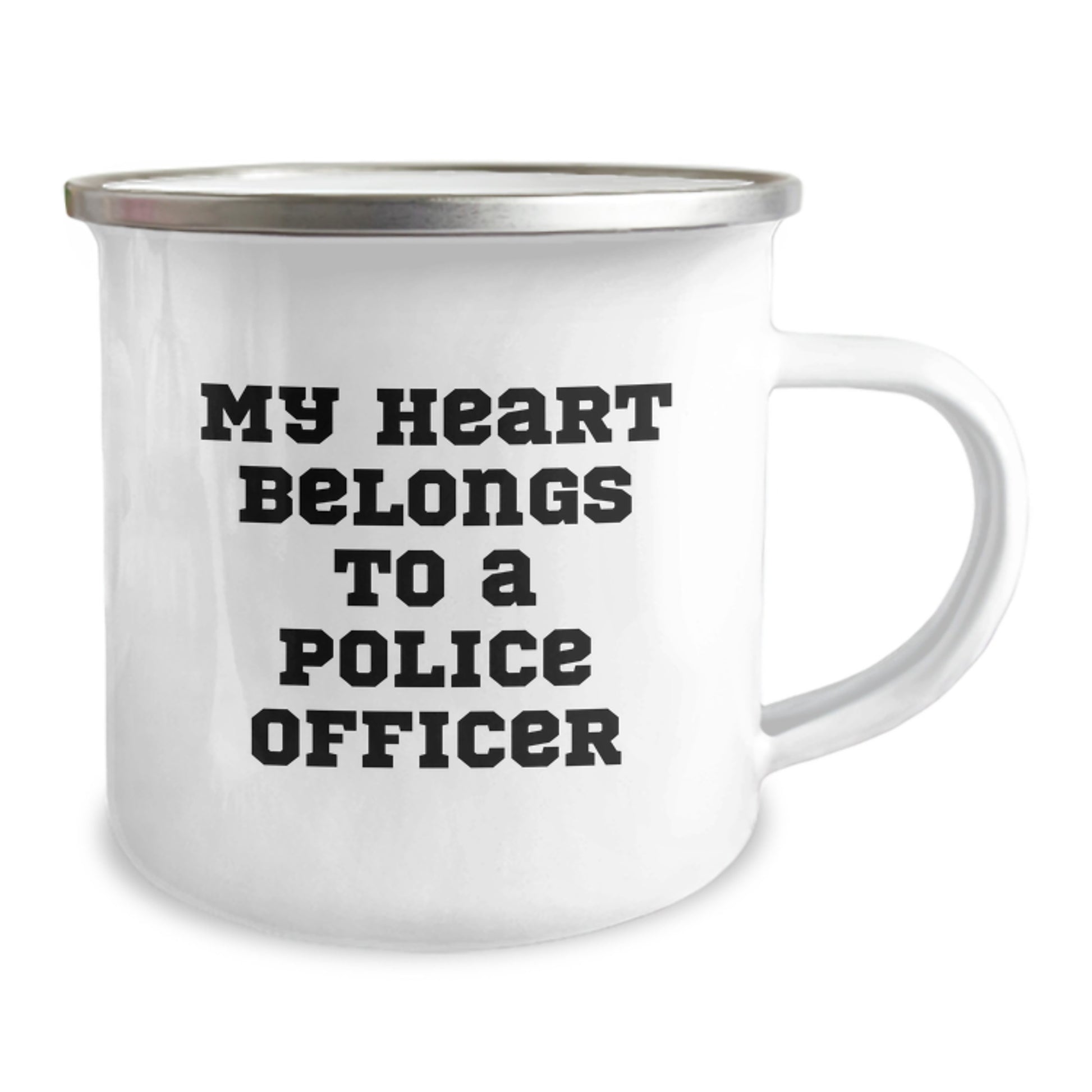 Funny Police Officer Gifts for Men - My Heart Belongs To A Police Officer Christmas Unique Mugs for Camping Lover - Image 2