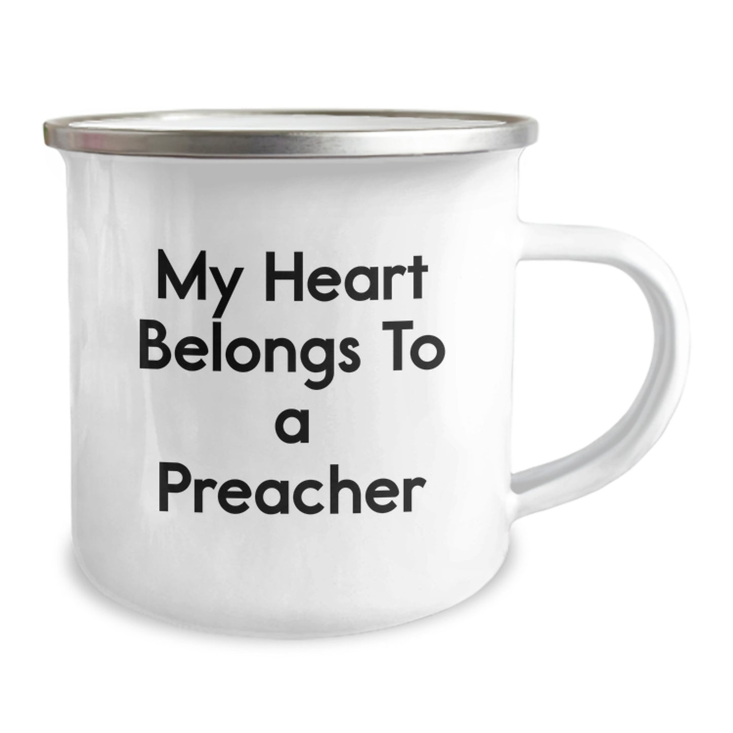 Funny Preacher Mug Gifts from Family for Men with 'My Heart Belongs To A Preacher' Quote, Unique Christmas Unique Gifts - Image 2