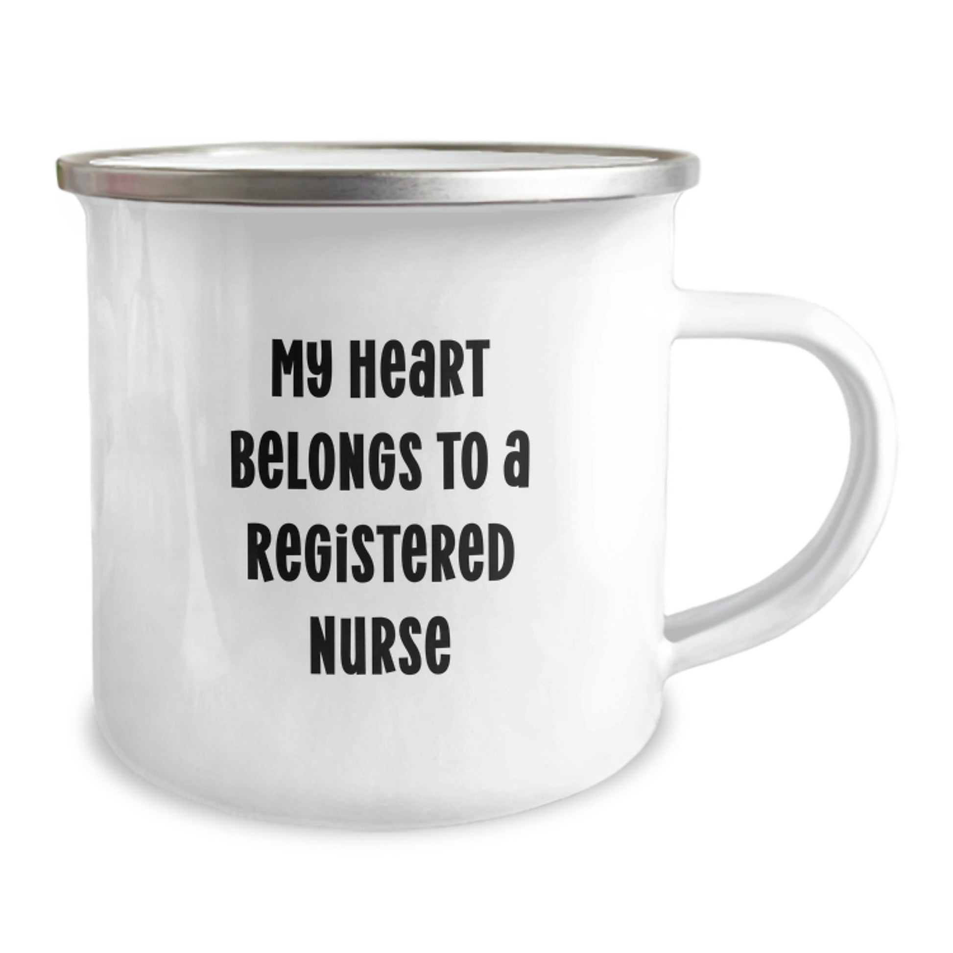 Gifts for Registered Nurses, Funny Quote Camping Mug, My Heart Belongs To A Registered Nurse, Christmas Unique Gifts from Friends and Family - Image 2