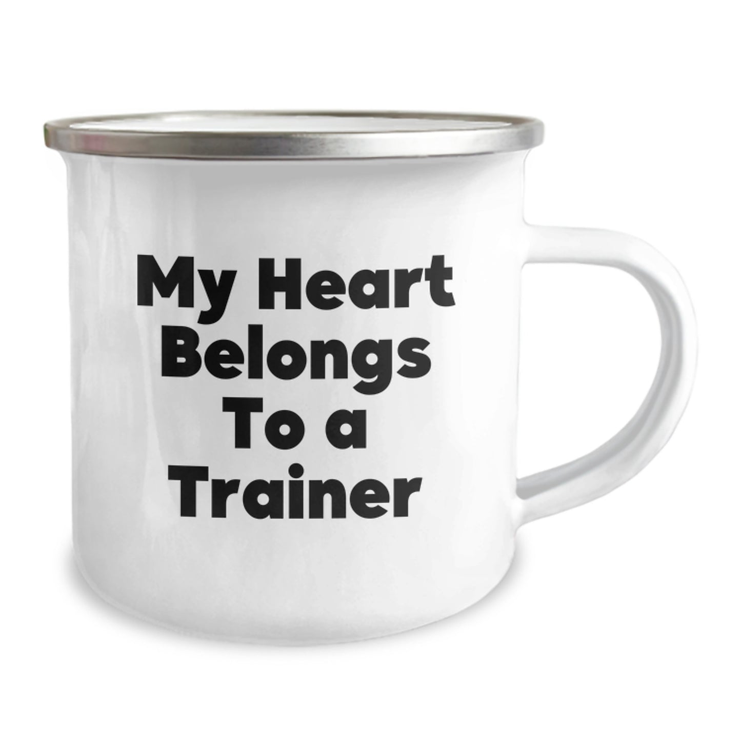 Funny Trainer Gifts from Friends for Men Women Trainers - My Heart Belongs To A Trainer Camping Mug Christmas Unique Gifts - Image 2