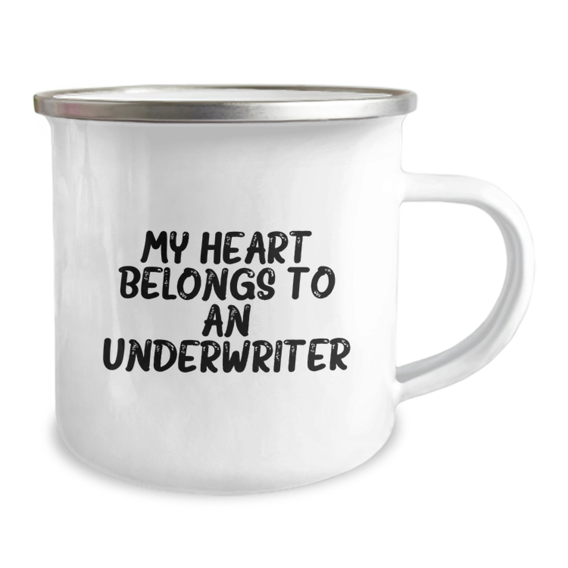 Funny Underwriter Gifts from Men, Unique Christmas Unique Gifts for Underwriter, 'My Heart Belongs To An Underwriter' Camping Mug - Image 2