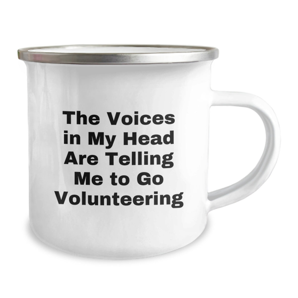 Funny Volunteering Gifts for Men, Women and Friends - 'The Voices In My Head Are Telling Me To Go Volunteering' Camping Mug, Unique Christmas Unique Gifts, Stainless Steel with Enamel Finish - Image 2