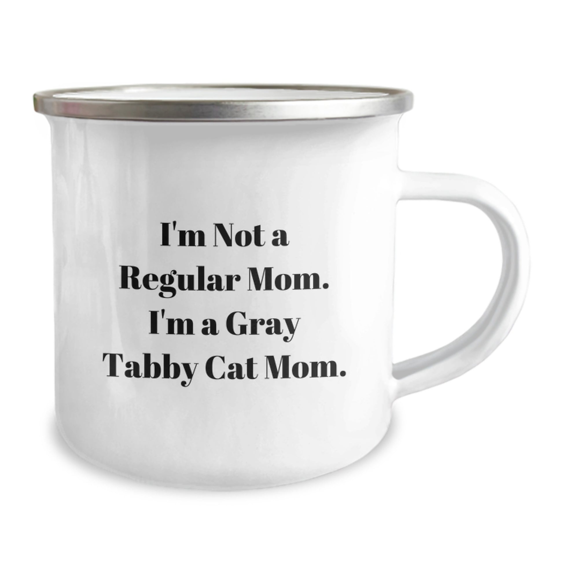 Gray Tabby Cat Mom Funny Camping Mug Gifts for Friends from Mom, 'I'm Not A Regular Mom. I'm A Gray Tabby Cat Mom.' - Image 2