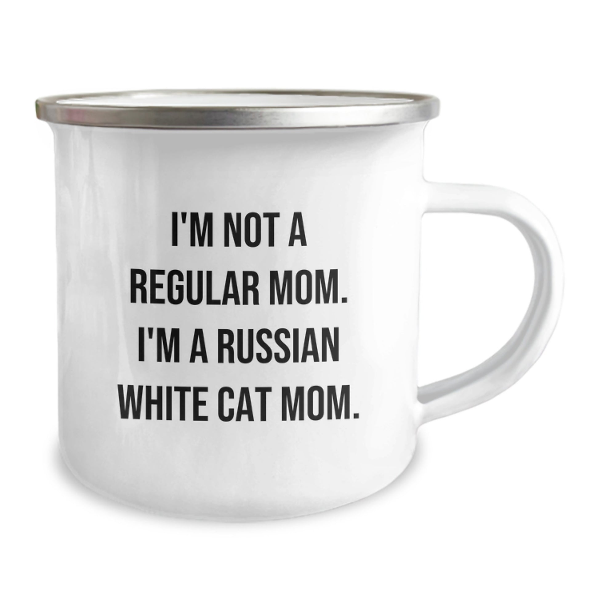 Funny Russian White Cat Mom Gifts from Mom to Graduating Russian White Cat Lover - Camping Mug - Image 2