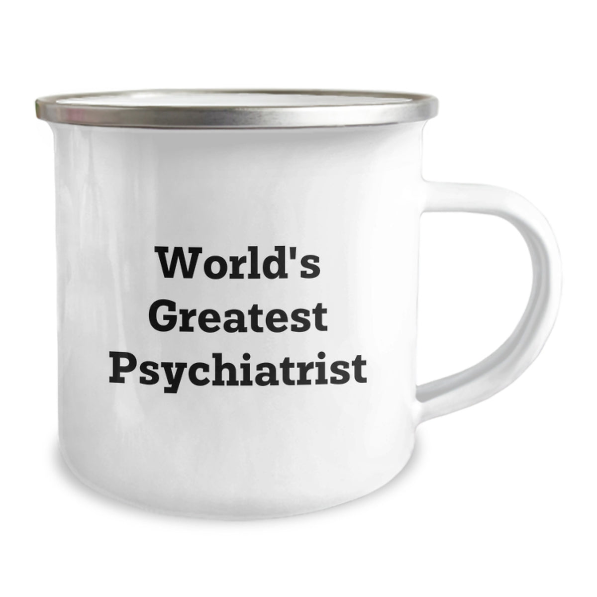Gifts from Family - Funny Psychiatrist Mug for Dad - World's Greatest Psychiatrist Quote Enamel Camping Mug - Image 2