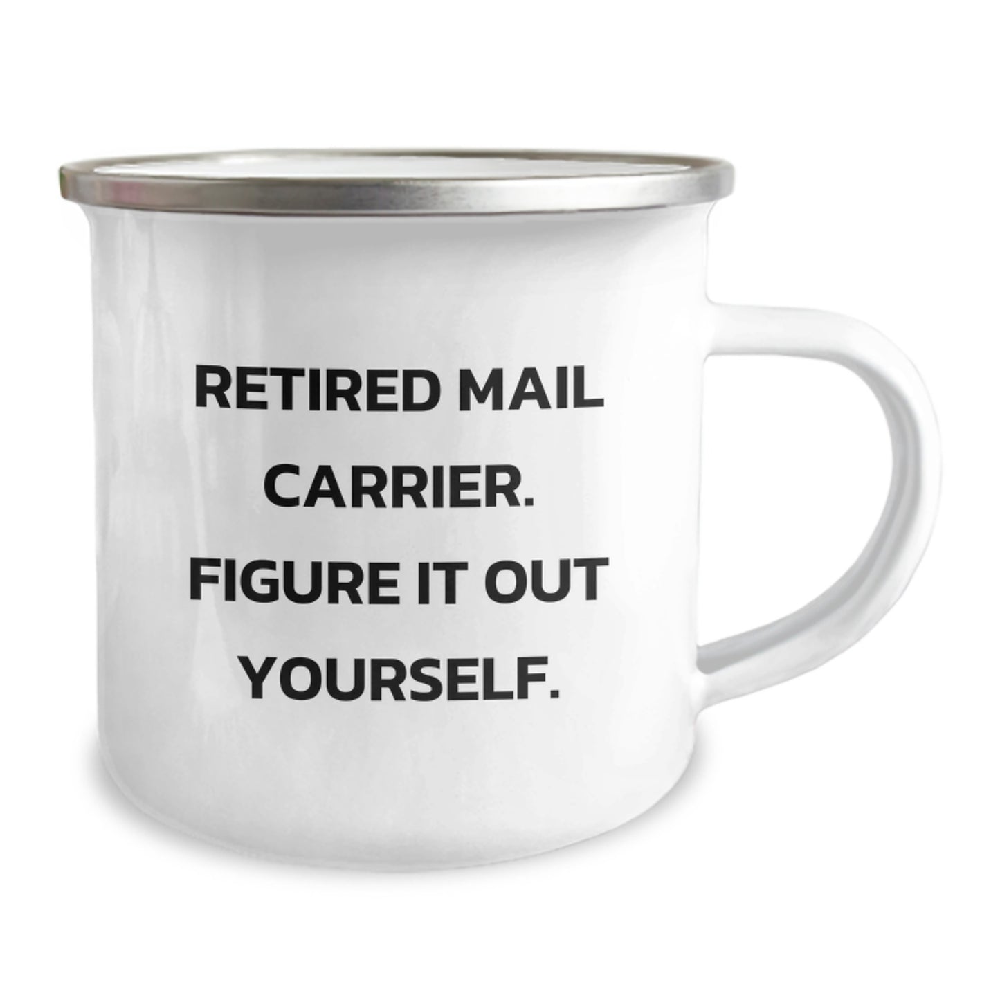 Funny Mail Carrier Gifts from Friends for Men, Unique Camping Mug with 'Figure It Out Yourself' Quote, Perfect for Christmas Morning - Image 2