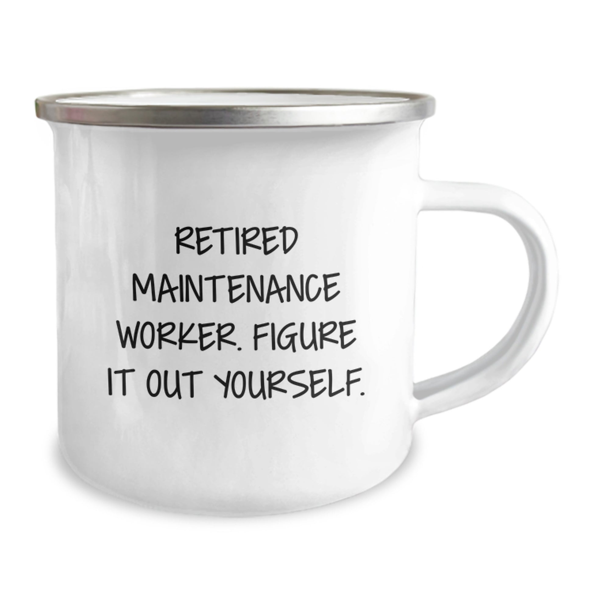 Funny Maintenance Worker Gifts from Men - Camping Mug for Maintenance Worker Friends - 'Figure It Out Yourself' Quote, Stainless Steel with Enamel Finish, Christmas Unique Gifts - Image 2