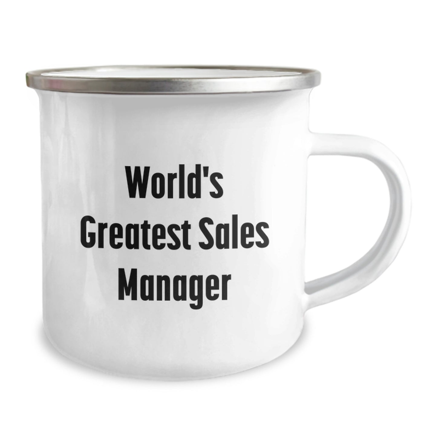 Funny Sales Manager Gifts from Friends to the World's Greatest Sales Manager - Unique Mother's Day Unique Gifts for Sales Manager - Enamel Camping Mug - Image 2
