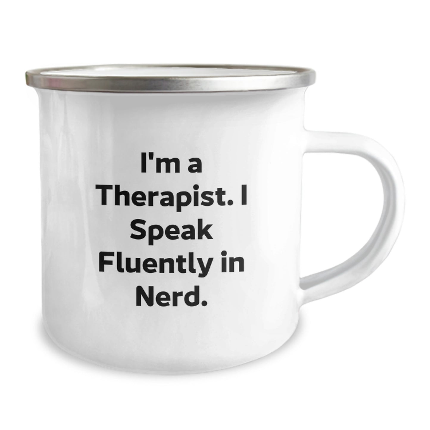 Gifts from Friends for Therapist - 'I'm A Therapist. I Speak Fluently In genius.' Funny Camping Mug For Birthday Unique Gifts - Image 2
