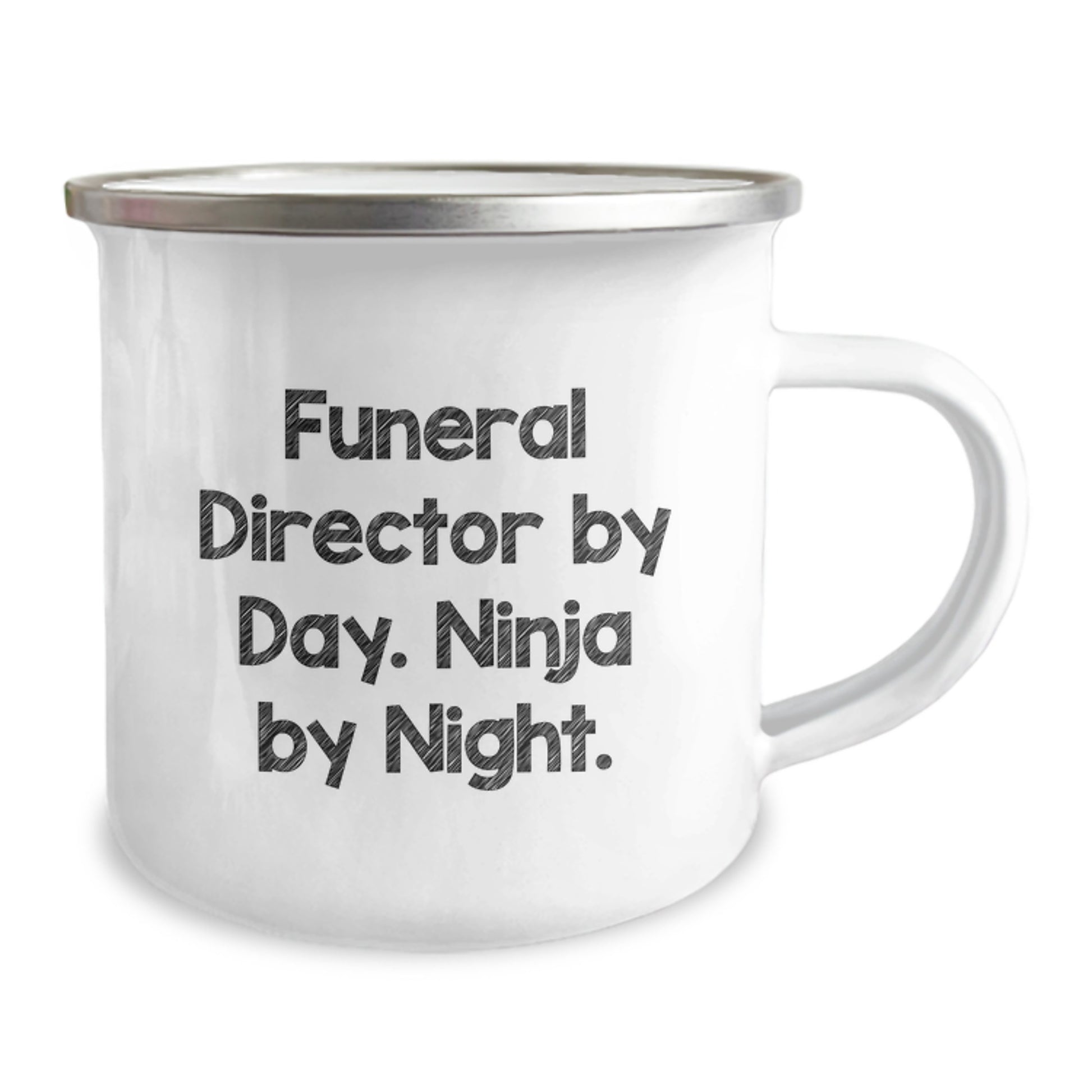 Funny Funeral Director Gifts from Men, Gifts for Funeral Director, Camping Mug with 'Funeral Director By Day. Ninja By Night.' Quote, Graduation Unique Gifts - Image 2
