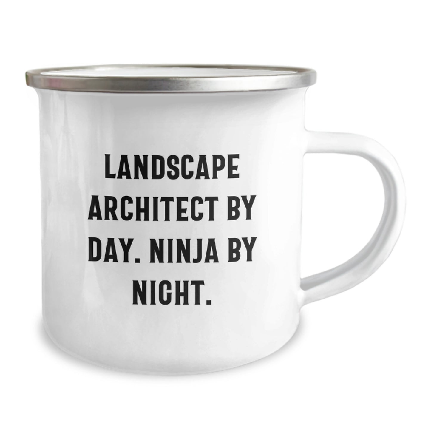 Landscape Architect Gifts Funny Camping Mug, Gifts from Friends for Landscape Architect, Birthday Unique Present, 'Landscape Architect By Day. Ninja By Night.' - Image 2